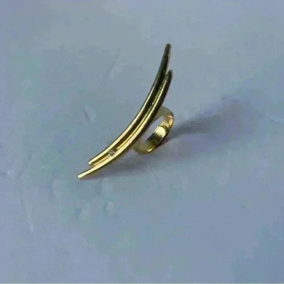 Long Golden Ring with a Tiny Bling - Picture 3 of 5